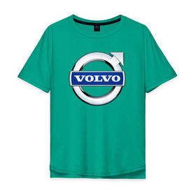 Мужская футболка хлопок Oversize с принтом Volvo в Курске, 100% хлопок | свободный крой, круглый ворот, “спинка” длиннее передней части | Тематика изображения на принте: volvo | volvoлоготип | грузовик