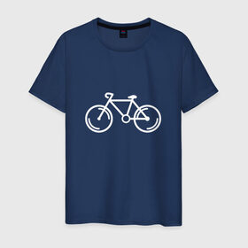Мужская футболка хлопок с принтом Велосипедист в Курске, 100% хлопок | прямой крой, круглый вырез горловины, длина до линии бедер, слегка спущенное плечо. | велосипед | лето