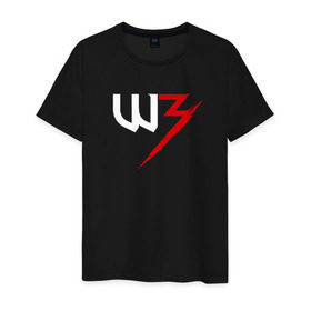 Мужская футболка хлопок с принтом Witcher 3 в Курске, 100% хлопок | прямой крой, круглый вырез горловины, длина до линии бедер, слегка спущенное плечо. | witcher 3 ведьмак