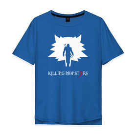 Мужская футболка хлопок Oversize с принтом Killing monsters в Курске, 100% хлопок | свободный крой, круглый ворот, “спинка” длиннее передней части | killing monsters witcher 3 ведьмак