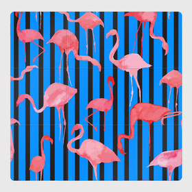 Магнитный плакат 3Х3 с принтом Фламинго в Курске, Полимерный материал с магнитным слоем | 9 деталей размером 9*9 см | 