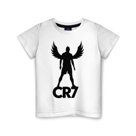 Детская футболка хлопок с принтом Ronaldo в Курске, 100% хлопок | круглый вырез горловины, полуприлегающий силуэт, длина до линии бедер | крылья
