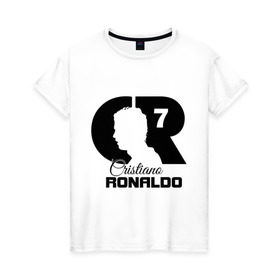 Женская футболка хлопок с принтом Ronaldo в Курске, 100% хлопок | прямой крой, круглый вырез горловины, длина до линии бедер, слегка спущенное плечо | cristiano | real madrid | ronaldo | кристиано роналдо | криштиану | криштиану роналду | реал мадрид | роналду | рональдо | спорт | футбол