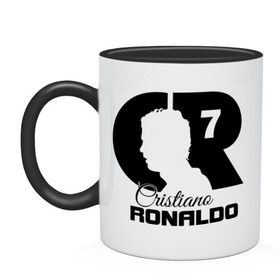 Кружка двухцветная с принтом Ronaldo в Курске, керамика | объем — 330 мл, диаметр — 80 мм. Цветная ручка и кайма сверху, в некоторых цветах — вся внутренняя часть | Тематика изображения на принте: cristiano | real madrid | ronaldo | кристиано роналдо | криштиану | криштиану роналду | реал мадрид | роналду | рональдо | спорт | футбол