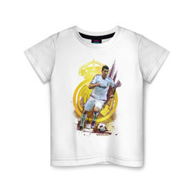 Детская футболка хлопок с принтом Ronaldo в Курске, 100% хлопок | круглый вырез горловины, полуприлегающий силуэт, длина до линии бедер | cristiano | real madrid | ronaldo | кристиано роналдо | реал мадрид | рональдо | спорт | футбол