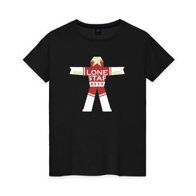 Женская футболка хлопок с принтом Lone star, True detective в Курске, 100% хлопок | прямой крой, круглый вырез горловины, длина до линии бедер, слегка спущенное плечо | настоящий детектив