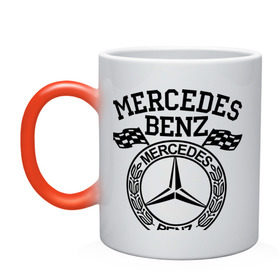 Кружка хамелеон с принтом Mercedes Benz в Курске, керамика | меняет цвет при нагревании, емкость 330 мл | Тематика изображения на принте: benz | merсedes | авто | бенз | мерседес