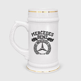 Кружка пивная с принтом Mercedes Benz в Курске,  керамика (Материал выдерживает высокую температуру, стоит избегать резкого перепада температур) |  объем 630 мл | Тематика изображения на принте: benz | merсedes | авто | бенз | мерседес