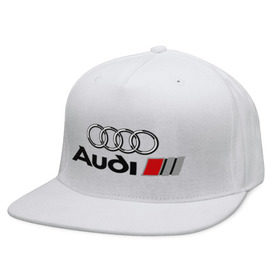 Кепка снепбек с прямым козырьком с принтом Audi в Курске, хлопок 100% |  | audi | авто | ауди | логотип