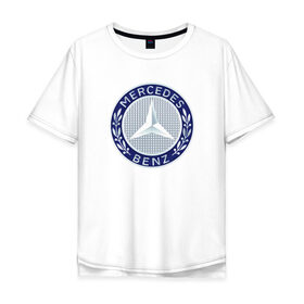 Мужская футболка хлопок Oversize с принтом Mersedes benz в Курске, 100% хлопок | свободный крой, круглый ворот, “спинка” длиннее передней части | Тематика изображения на принте: benz | mersedes | авто | бенз | лого | мерседес