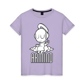 Женская футболка хлопок с принтом Armind в Курске, 100% хлопок | прямой крой, круглый вырез горловины, длина до линии бедер, слегка спущенное плечо | armin van buuren | armind | asot | trance