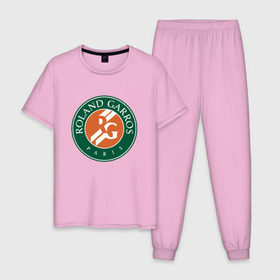 Мужская пижама хлопок с принтом Roland Garros в Курске, 100% хлопок | брюки и футболка прямого кроя, без карманов, на брюках мягкая резинка на поясе и по низу штанин
 | paristennis | roland garros