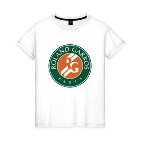 Женская футболка хлопок с принтом Roland Garros в Курске, 100% хлопок | прямой крой, круглый вырез горловины, длина до линии бедер, слегка спущенное плечо | paristennis | roland garros