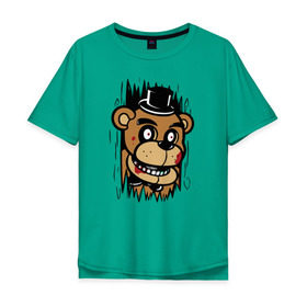 Мужская футболка хлопок Oversize с принтом Вот и Фредди в Курске, 100% хлопок | свободный крой, круглый ворот, “спинка” длиннее передней части | five nights at freddy s | fnaf | freddy | медведь | фнаф | фредди