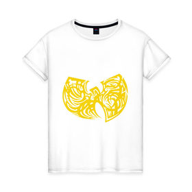 Женская футболка хлопок с принтом Wu tang clan в Курске, 100% хлопок | прямой крой, круглый вырез горловины, длина до линии бедер, слегка спущенное плечо | 