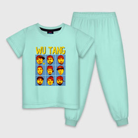 Детская пижама хлопок с принтом Wu tang clan в Курске, 100% хлопок |  брюки и футболка прямого кроя, без карманов, на брюках мягкая резинка на поясе и по низу штанин
 | clan | hip hop | rza | wu tang | wutang | ву танг | вутанг | рэп