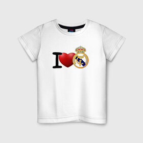 Детская футболка хлопок с принтом Love Real Madrid в Курске, 100% хлопок | круглый вырез горловины, полуприлегающий силуэт, длина до линии бедер | Тематика изображения на принте: love | real madrid | реал мадрид | спорт | футбол