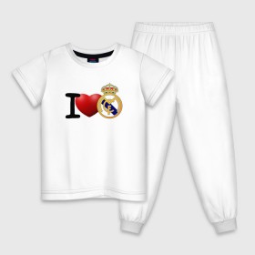 Детская пижама хлопок с принтом Love Real Madrid в Курске, 100% хлопок |  брюки и футболка прямого кроя, без карманов, на брюках мягкая резинка на поясе и по низу штанин
 | love | real madrid | реал мадрид | спорт | футбол