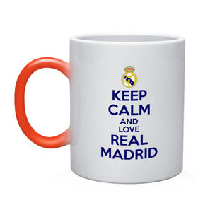 Кружка хамелеон с принтом Real Madrid в Курске, керамика | меняет цвет при нагревании, емкость 330 мл | Тематика изображения на принте: love | real madrid | реал мадрид | спорт | футбол
