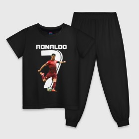 Детская пижама хлопок с принтом Ronaldo в Курске, 100% хлопок |  брюки и футболка прямого кроя, без карманов, на брюках мягкая резинка на поясе и по низу штанин
 | роналдо