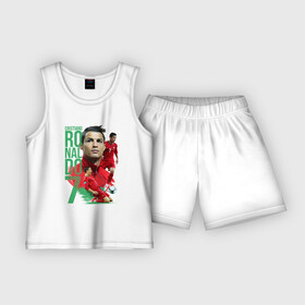 Детская пижама с шортами хлопок с принтом Ronaldo в Курске,  |  | Тематика изображения на принте: роналдо