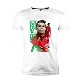Мужская футболка премиум с принтом Ronaldo в Курске, 92% хлопок, 8% лайкра | приталенный силуэт, круглый вырез ворота, длина до линии бедра, короткий рукав | роналдо