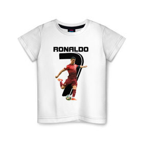 Детская футболка хлопок с принтом Ronaldo в Курске, 100% хлопок | круглый вырез горловины, полуприлегающий силуэт, длина до линии бедер | роналдо