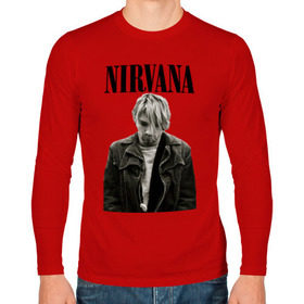 Мужской лонгслив хлопок с принтом nirvana t-shirt в Курске, 100% хлопок |  | kurt cobain | nirvana | гранж | курт кобейн | нирвана