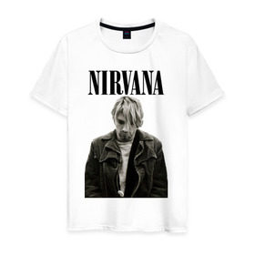 Мужская футболка хлопок с принтом nirvana t-shirt в Курске, 100% хлопок | прямой крой, круглый вырез горловины, длина до линии бедер, слегка спущенное плечо. | kurt cobain | nirvana | гранж | курт кобейн | нирвана