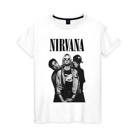 Женская футболка хлопок с принтом Nirvana Group в Курске, 100% хлопок | прямой крой, круглый вырез горловины, длина до линии бедер, слегка спущенное плечо | kurt cobain | nirvana | курт кобейн | нирвана | нранж