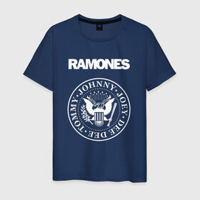 Мужская футболка хлопок с принтом Ramones в Курске, 100% хлопок | прямой крой, круглый вырез горловины, длина до линии бедер, слегка спущенное плечо. | joey ramone | punk | ramones | панк | рамонес