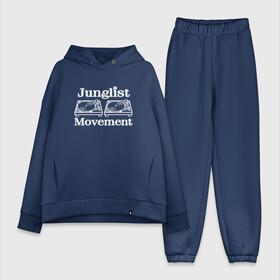 Женский костюм хлопок Oversize с принтом Junglist Movement в Курске,  |  | jungle | junglist | junglist movement   одежда для трушных джанглистов | movement | уважающих корни днб.dnb
