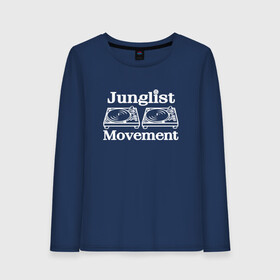 Женский лонгслив хлопок с принтом Junglist Movement в Курске, 100% хлопок |  | jungle | junglist | junglist movement   одежда для трушных джанглистов | movement | уважающих корни днб.dnb