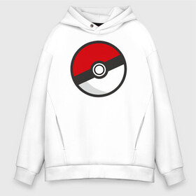 Мужское худи Oversize хлопок с принтом Pokeball в Курске, френч-терри — 70% хлопок, 30% полиэстер. Мягкий теплый начес внутри —100% хлопок | боковые карманы, эластичные манжеты и нижняя кромка, капюшон на магнитной кнопке | pokeball покебол покемон pokemon