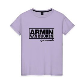 Женская футболка хлопок с принтом Armin van Buuren в Курске, 100% хлопок | прямой крой, круглый вырез горловины, длина до линии бедер, слегка спущенное плечо | armada | armin van buuren | trance | армин