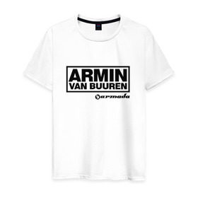 Мужская футболка хлопок с принтом Armin van Buuren в Курске, 100% хлопок | прямой крой, круглый вырез горловины, длина до линии бедер, слегка спущенное плечо. | Тематика изображения на принте: armada | armin van buuren | trance | армин