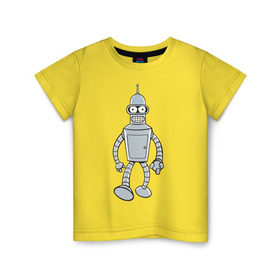 Детская футболка хлопок с принтом BENDER (color) в Курске, 100% хлопок | круглый вырез горловины, полуприлегающий силуэт, длина до линии бедер | futurama | бендер | футурама
