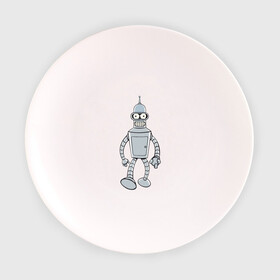 Тарелка с принтом BENDER (color) в Курске, фарфор | диаметр - 210 мм
диаметр для нанесения принта - 120 мм | futurama | бендер | футурама