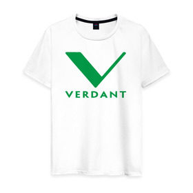 Мужская футболка хлопок с принтом VERDANT в Курске, 100% хлопок | прямой крой, круглый вырез горловины, длина до линии бедер, слегка спущенное плечо. | green arrow | vetda | зеленая стрела | оливер
