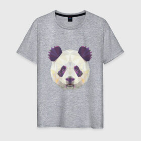 Мужская футболка хлопок с принтом Панда, Голова панды в Курске, 100% хлопок | прямой крой, круглый вырез горловины, длина до линии бедер, слегка спущенное плечо. | панда