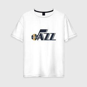 Женская футболка хлопок Oversize с принтом NBA Utah Jazz в Курске, 100% хлопок | свободный крой, круглый ворот, спущенный рукав, длина до линии бедер
 | jazz | nba | utah | баскетбол | джазз | нба | юта