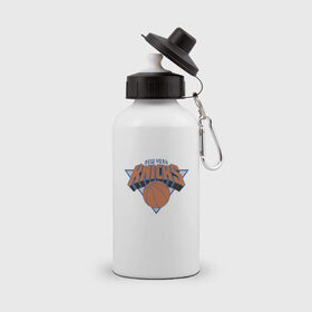 Бутылка спортивная с принтом NBA NEW YORK Knicks в Курске, металл | емкость — 500 мл, в комплекте две пластиковые крышки и карабин для крепления | Тематика изображения на принте: knicks | nba | nba new york knicks 2015 basketballбаскетбол | new york