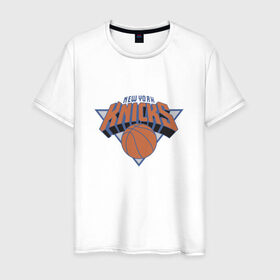 Мужская футболка хлопок с принтом NBA NEW YORK Knicks в Курске, 100% хлопок | прямой крой, круглый вырез горловины, длина до линии бедер, слегка спущенное плечо. | Тематика изображения на принте: knicks | nba | nba new york knicks 2015 basketballбаскетбол | new york