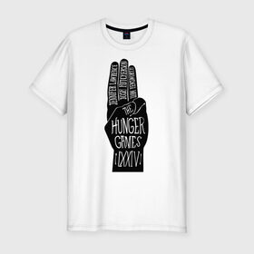 Мужская футболка премиум с принтом The hunger games в Курске, 92% хлопок, 8% лайкра | приталенный силуэт, круглый вырез ворота, длина до линии бедра, короткий рукав | hunger games | голодные игры | и вспыхнет пламя | кино