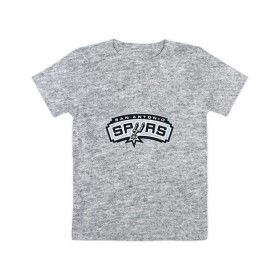 Детская футболка хлопок с принтом NBA SAN ANTONIO SPURS в Курске, 100% хлопок | круглый вырез горловины, полуприлегающий силуэт, длина до линии бедер | Тематика изображения на принте: 