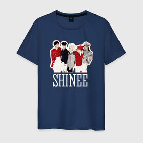 Мужская футболка хлопок с принтом Shinee в Курске, 100% хлопок | прямой крой, круглый вырез горловины, длина до линии бедер, слегка спущенное плечо. | k pop | shinee | кей поп | корея | шайни