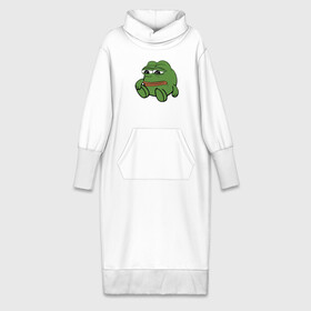 Платье удлиненное хлопок с принтом Грустняш в Курске,  |  | pepe | грустная жаба | жаба | мем | пепе