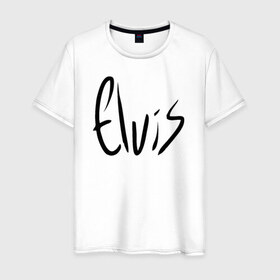 Мужская футболка хлопок с принтом Elvis Aaron Presley в Курске, 100% хлопок | прямой крой, круглый вырез горловины, длина до линии бедер, слегка спущенное плечо. | Тематика изображения на принте: elvis aaron presley элвис пресли
