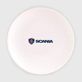 Тарелка 3D с принтом SCANIA в Курске, фарфор | диаметр - 210 мм
диаметр для нанесения принта - 120 мм | scania | грузовик | скания