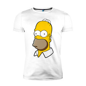 Мужская футболка премиум с принтом Homer в Курске, 92% хлопок, 8% лайкра | приталенный силуэт, круглый вырез ворота, длина до линии бедра, короткий рукав | homer simpson симпсоны барт гомер